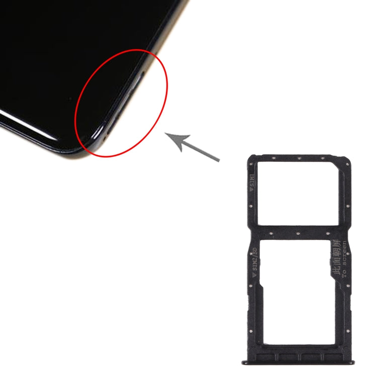 SIM Card + SIM Card / Micro SD Card Tray for Huawei Nova 4e (Black)