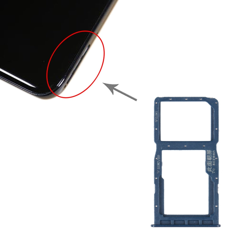 SIM Card + SIM Card / Micro SD Card Tray for Huawei Nova 4e (Blue)