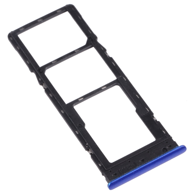 SIM Card Holder SIM Card Tray + Micro SD Card Tray for Tecno SProP 4 / Camon 12 KC2 KC8 CC7 (Blue)