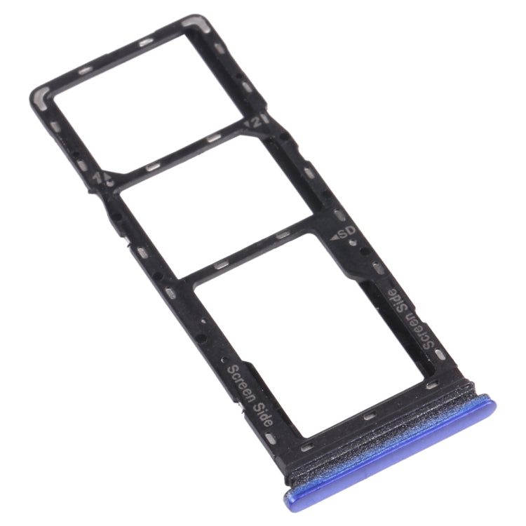 SIM Card Holder SIM Card Tray + Micro SD Card Tray for Tecno Spark 6 Air Ke6 Ke6J KF6 (Blue)