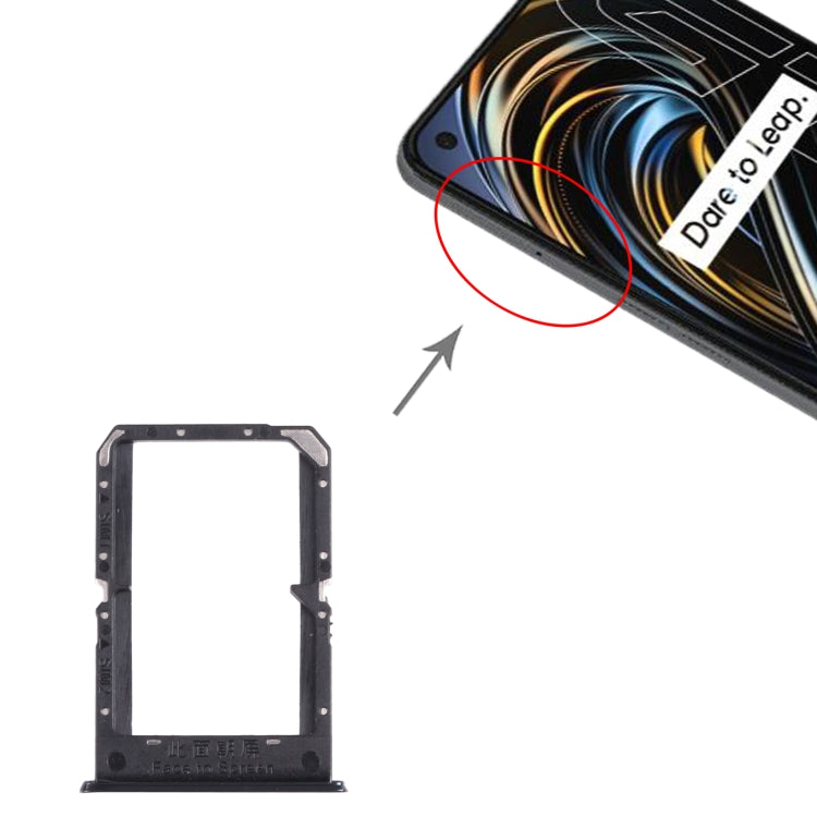 Carte SIM + plateau de carte SIM pour Oppo Realme GT / Realme GT Neo / Realme X7 Max 5G (noir)