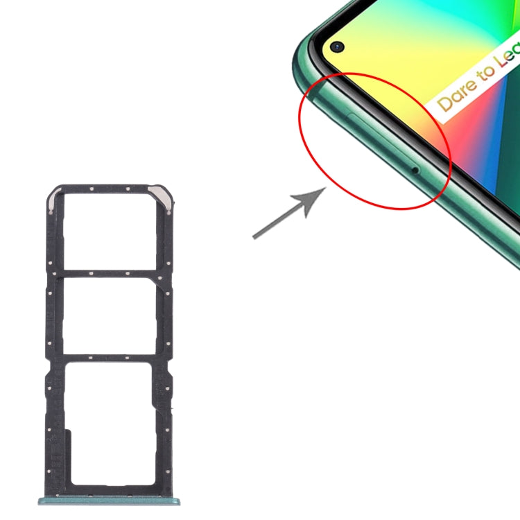 SIM Card + SIM Card + Micro SD Card Tray For Oppo Realme 7i RMX2103 (Green)