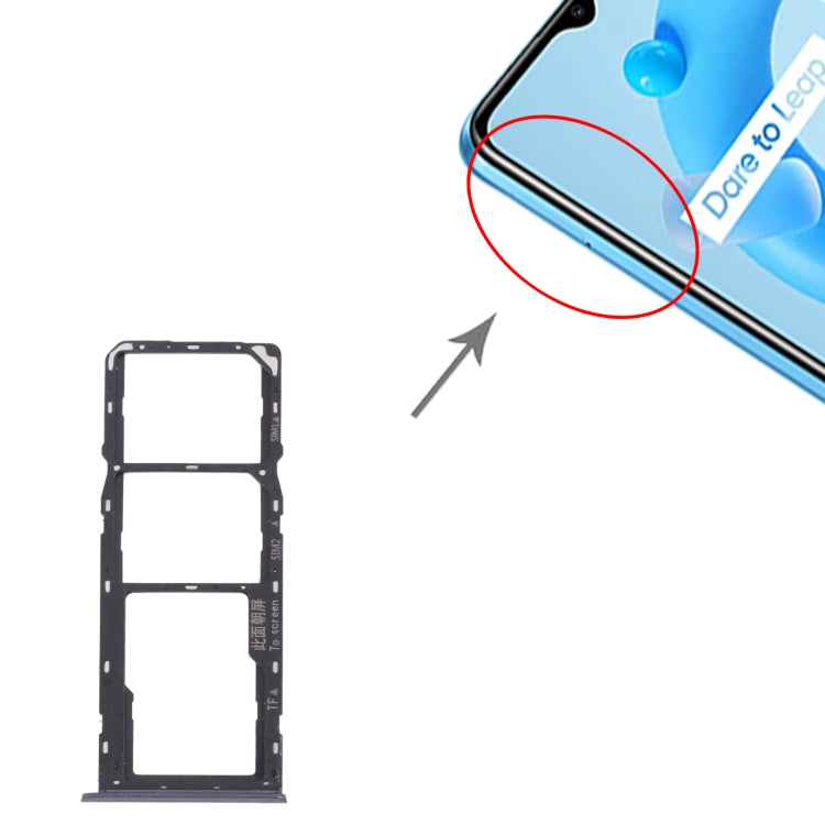 SIM Card + SIM Card + Micro SD Card Tray For Oppo Realme C11 (2021) RMX3231 (Grey)