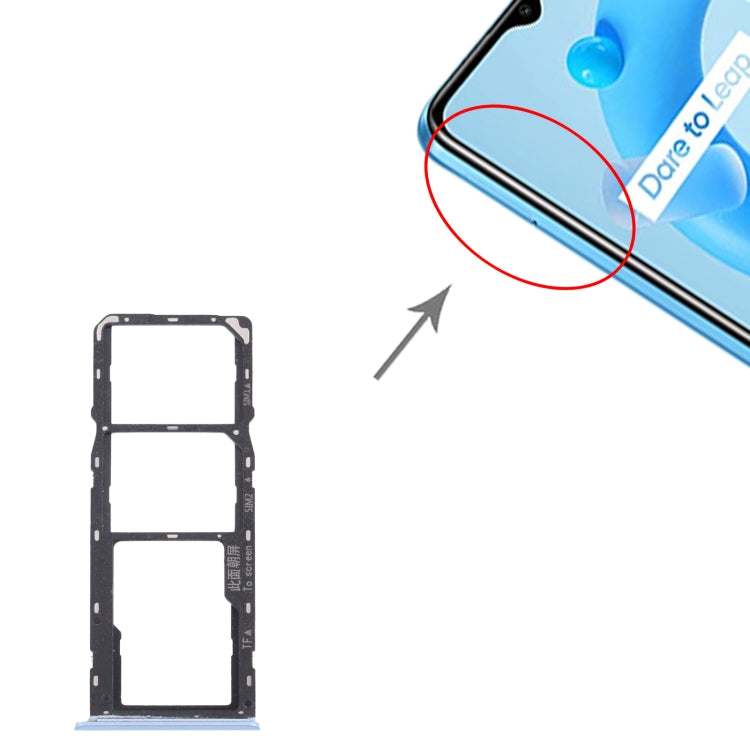 SIM Card + SIM Card + Micro SD Card Tray For Oppo Realme C11 (2021) RMX3231 (Blue)