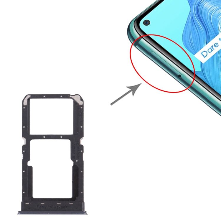 SIM Card + SIM Card / Micro SD Card Tray for Oppo Realme V5 5G (Black)