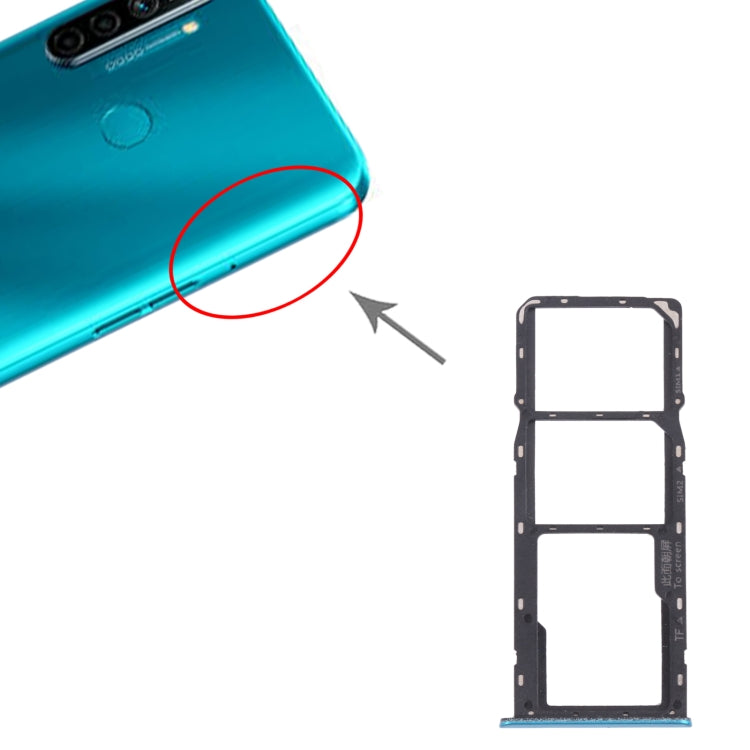 SIM Card + SIM Card + Micro SD Card Tray For Oppo Realme 5i RMX2030 RMX2032 (Green)