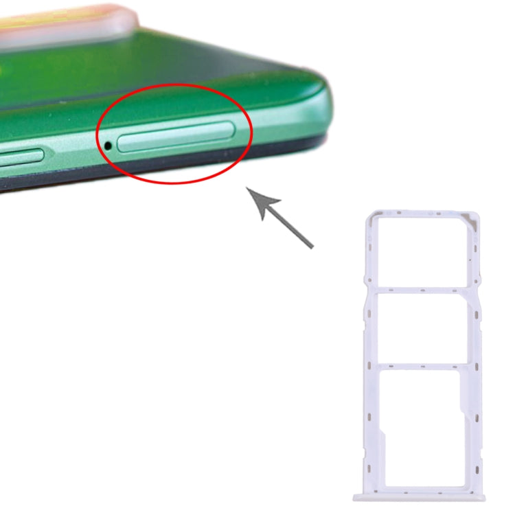 Tarjeta SIM Bandeja + Tarjeta SIM Tray + Bandeja de Tarjeta Micro SD Para Oppo Realme 6i / Realme Narzo 10 (Blanco)