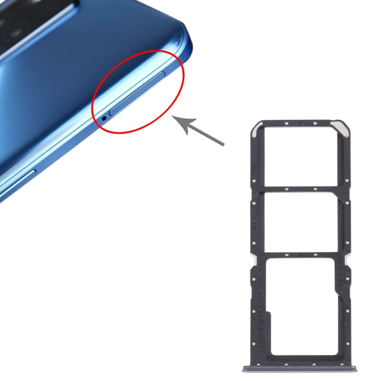 Carte SIM + carte SIM + plateau de carte Micro SD pour Oppo Realme V13 5G (bleu)