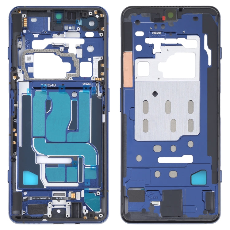 Original Front Screen Frame Bezel Plate For Xiaomi Black Shark 4 / Black Shark 4 Pro Shark PRS-H0 Shark PRS-A0 (Blue)