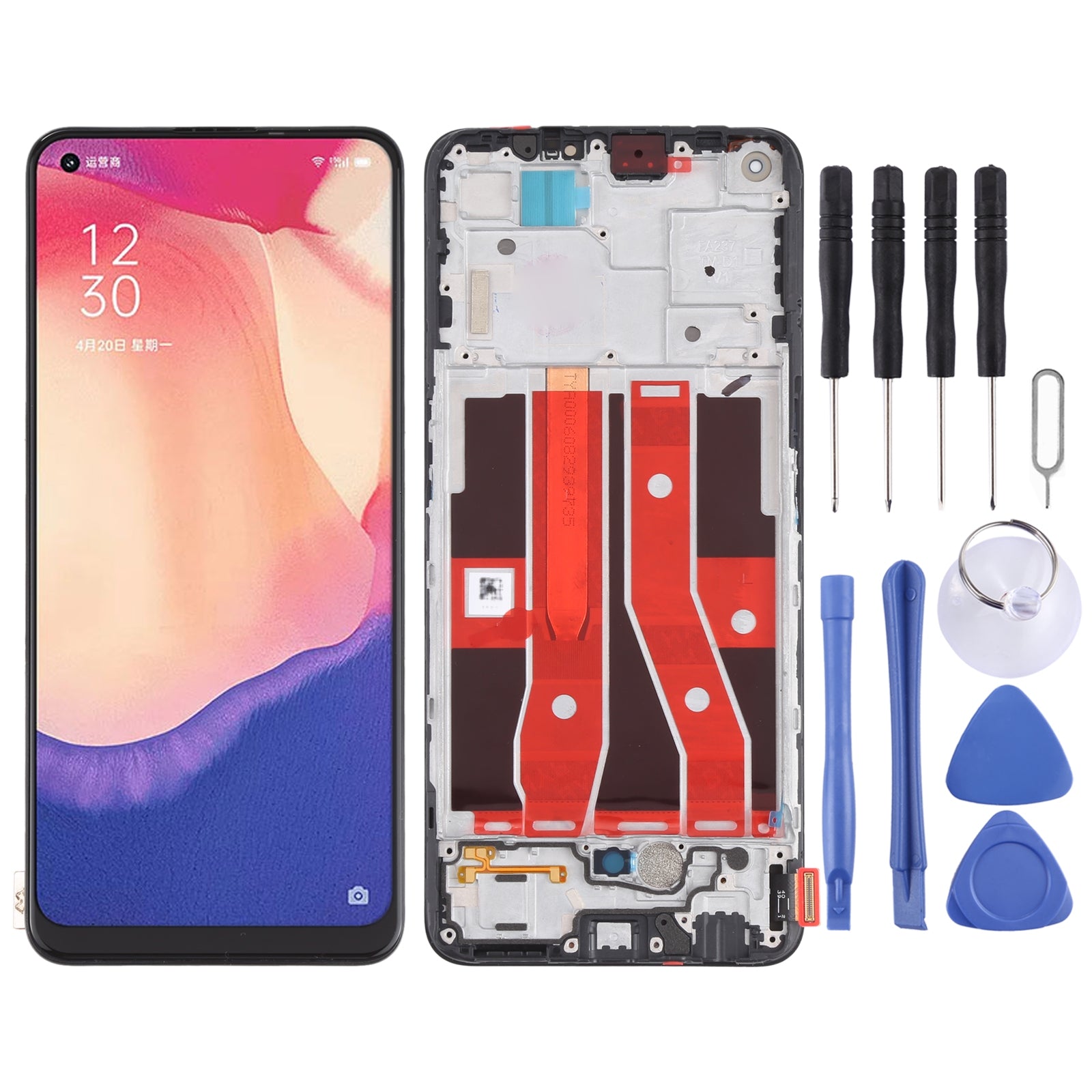 Ecran complet LCD + Tactile + Châssis Oppo Reno 4 SE PEAT00 PEAT00