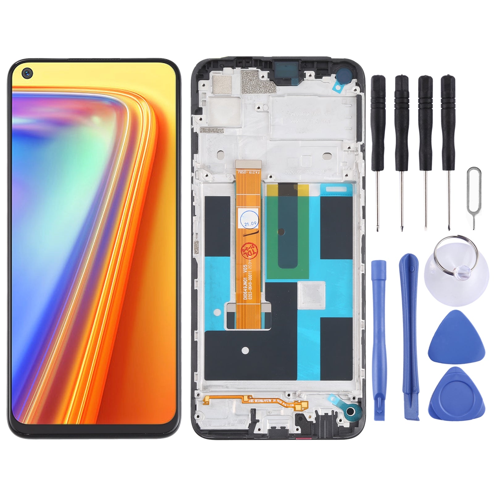 Ecran complet LCD + Tactile + Châssis Oppo Realme 7 (Global) 4G RMX2155