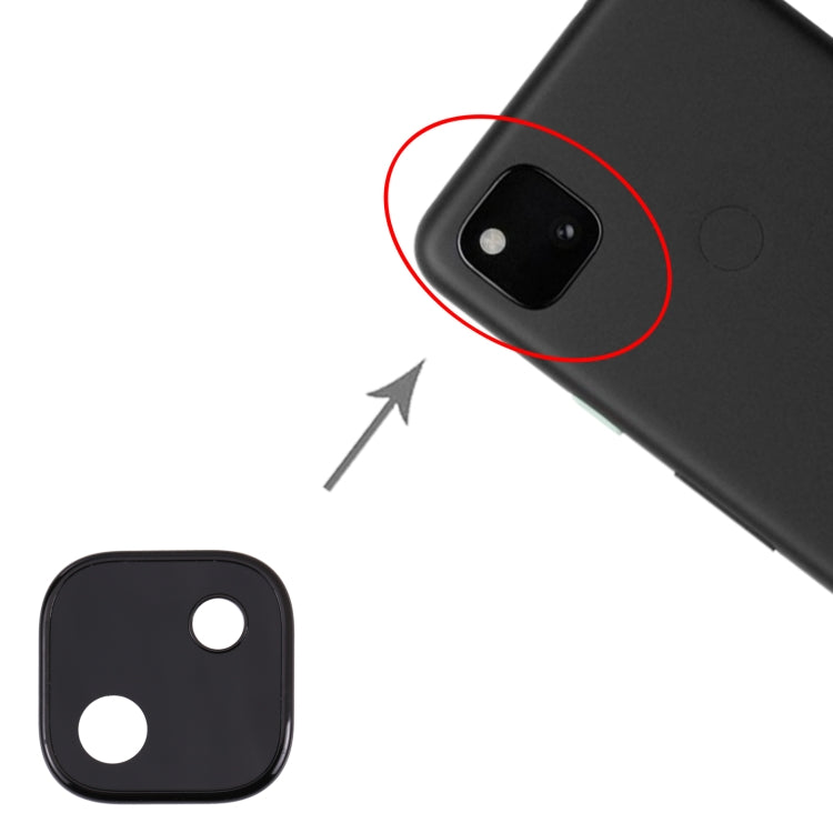 Couvercle d'objectif d'appareil photo pour Google Pixel 4A (noir)