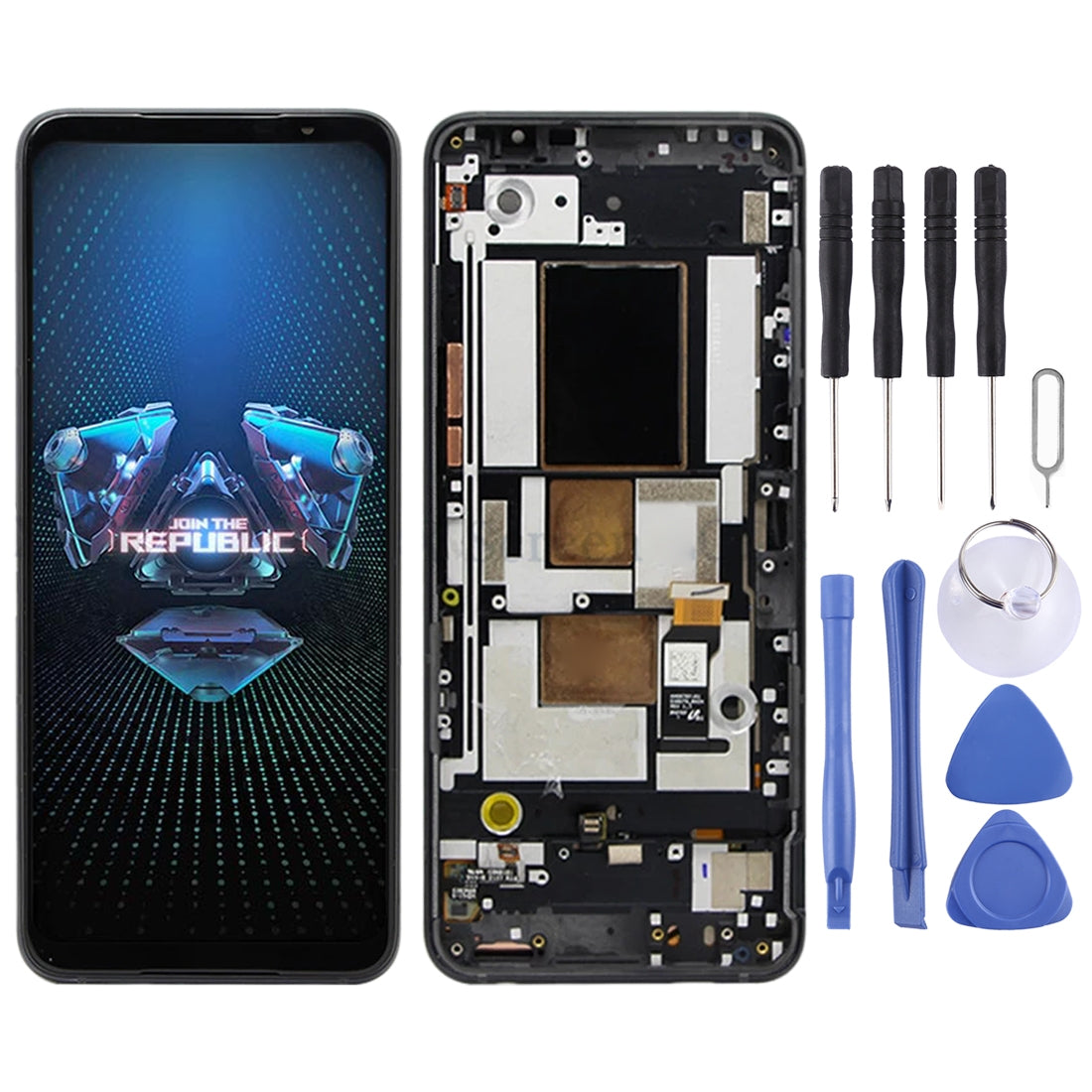 Ecran complet LCD + Tactile + Châssis Asus Rog Phone 5 ZS673KS 1B048IN Noir