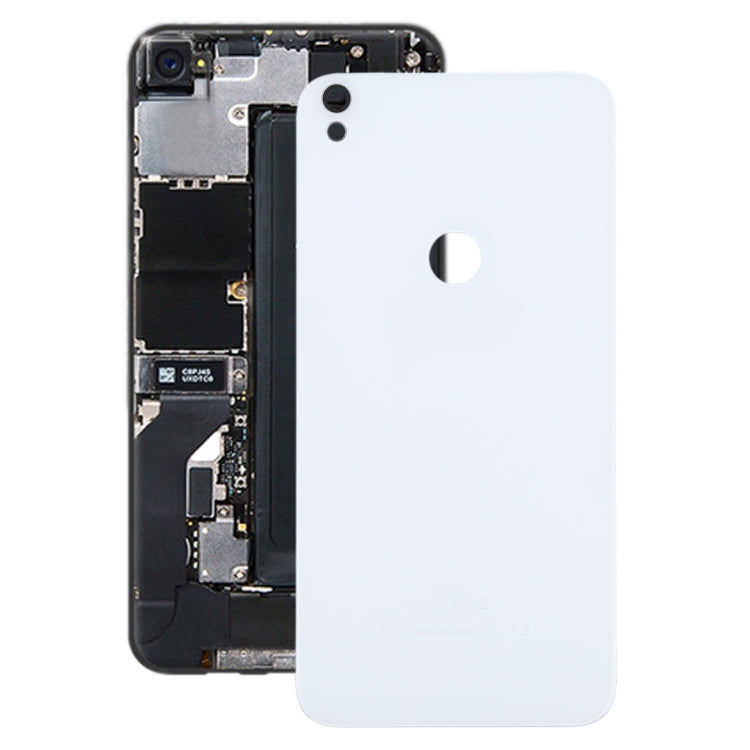 Back Glass Battery Cover For Alcatel One Touch Shine Lite 5080 5080x 5080A 5080U 5080F 5080q 5080D (White)