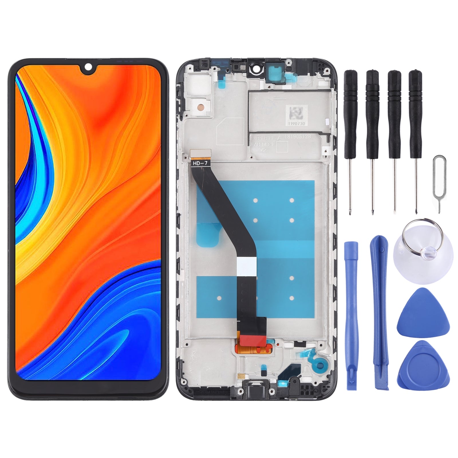 Full Screen LCD + Touch + Frame Huawei Y6S (2019) Black