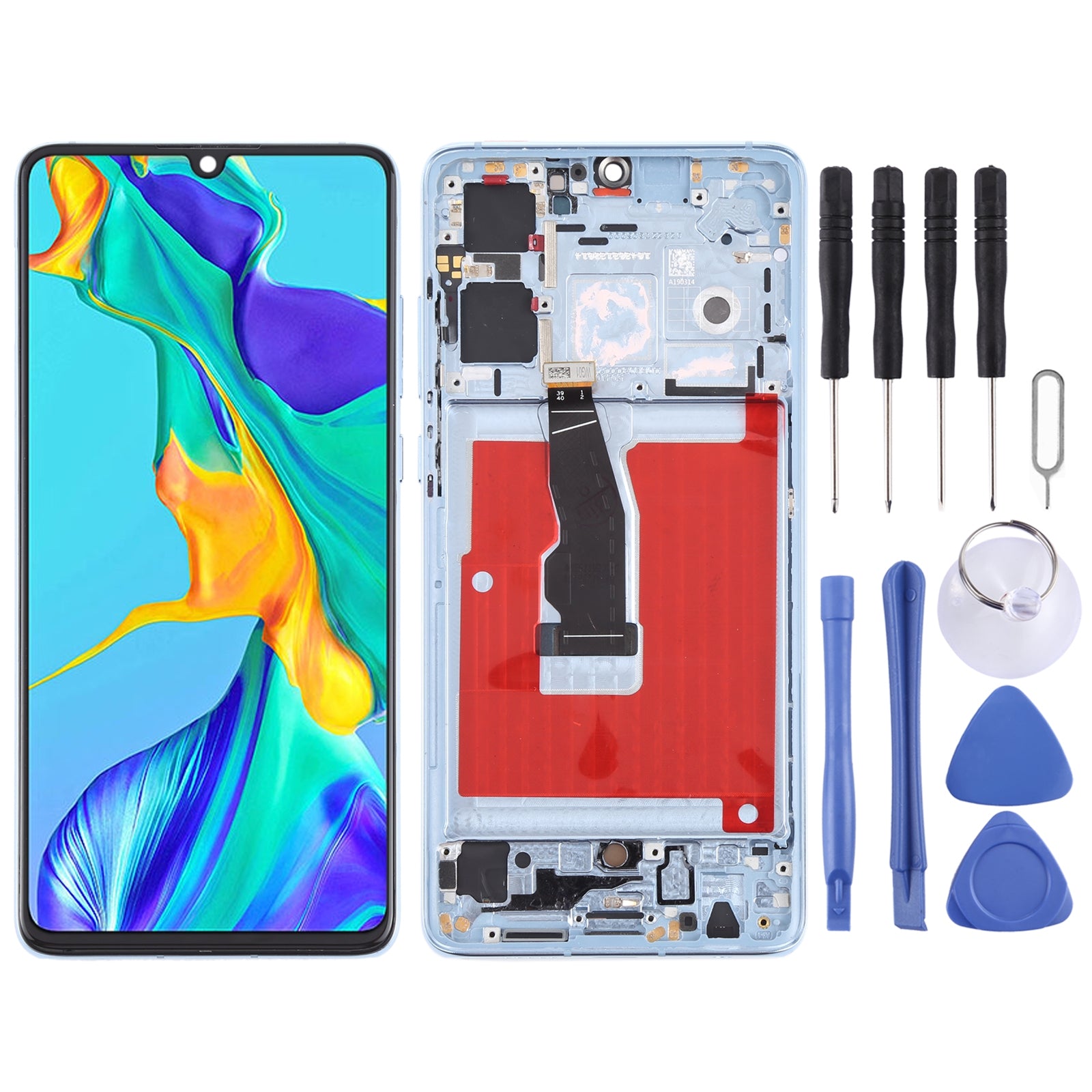 Full Screen LCD + Touch + Frame Huawei P30 Blue