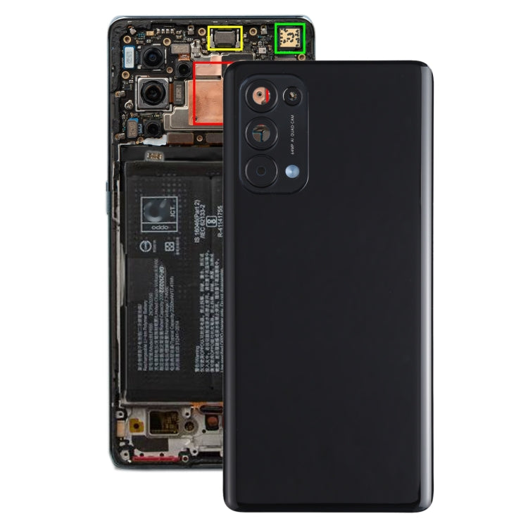 Coque arrière de batterie d'origine pour Oppo Reno 5 Pro 5G PDSM00 PDST00 CPH2201 (noir)
