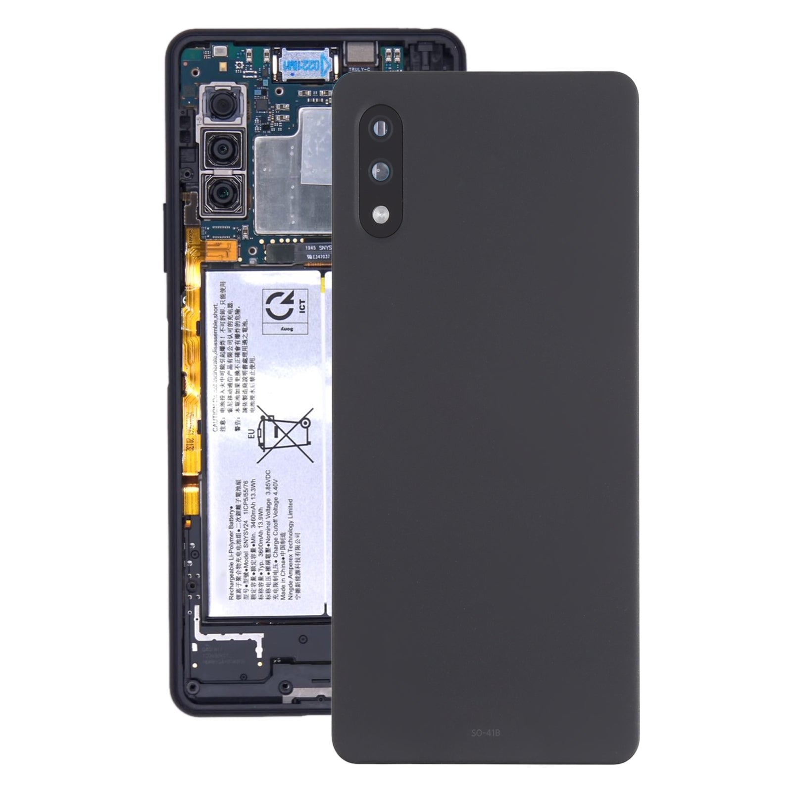 Battery Cover Back Cover + Rear Camera Lens Sony Xperia Ace II SO-41B Black