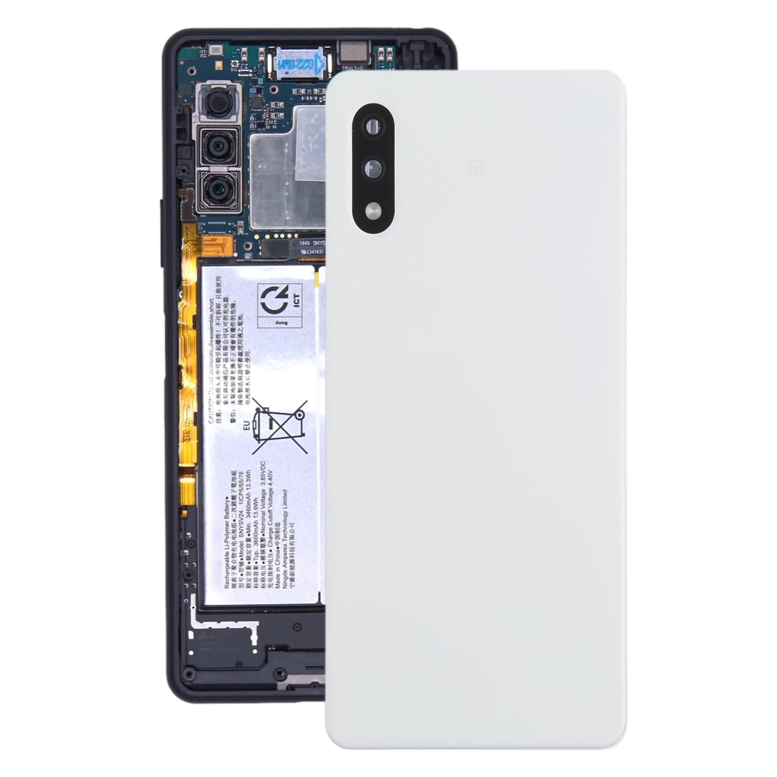 Battery Cover Back Cover + Rear Camera Lens Sony Xperia Ace II SO-41B White