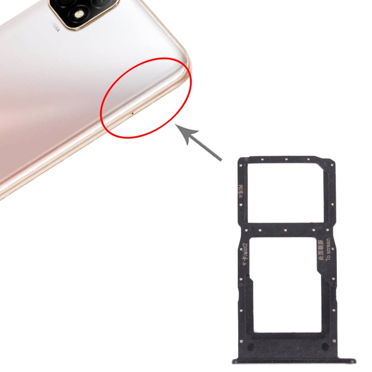 Tarjeta SIM + Tarjeta SIM / Micro SD Tarjeta Bandeja Para Huawei Enjoy de 20 5G (Negro)
