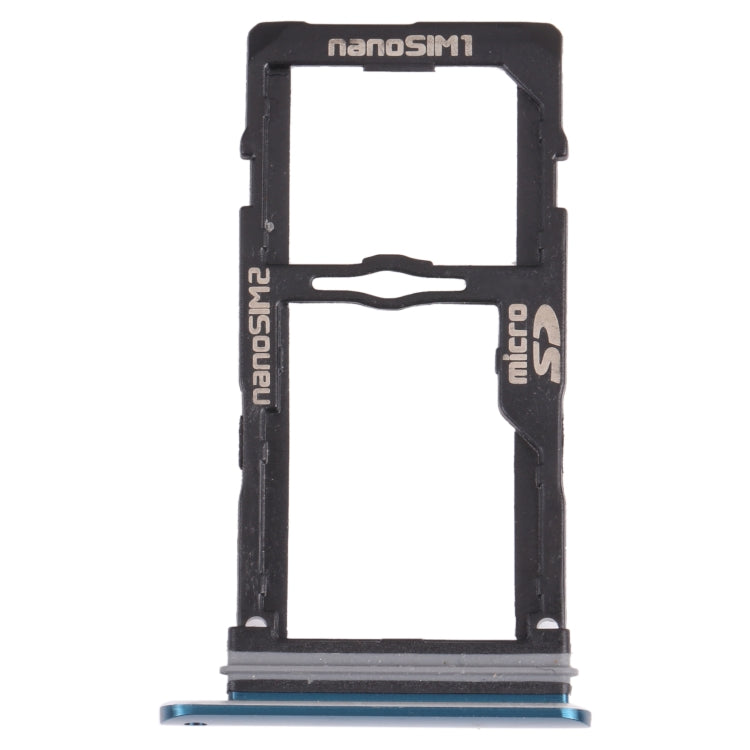 Nano SIM Card TRAYS + Nano SIM Card / Micro SD Card Tray LG G8S Thinq LMG810 LM-G810 LMG810EAW (Blue)