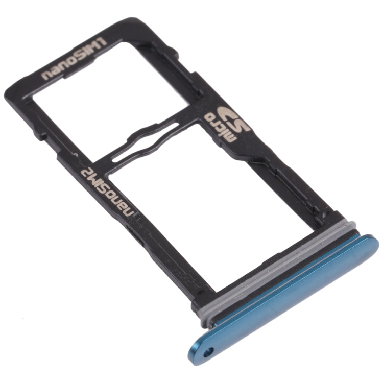 Nano SIM Card TRAYS + Nano SIM Card / Micro SD Card Tray LG G8S Thinq LMG810 LM-G810 LMG810EAW (Blue)