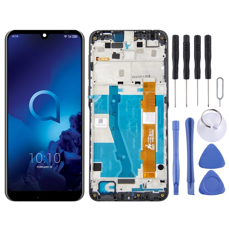 LCD Screen and Digitizer Full Assembly with Frame for Alcatel 3 / 3L 2019 OT-5053 5053K (Black)