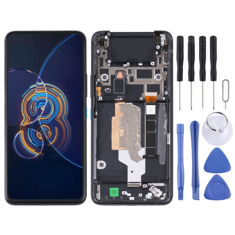 LCD Screen and Digitizer Full Assembly with Frame for Asus Zenfone 8 Flip ZS672KS (Black)