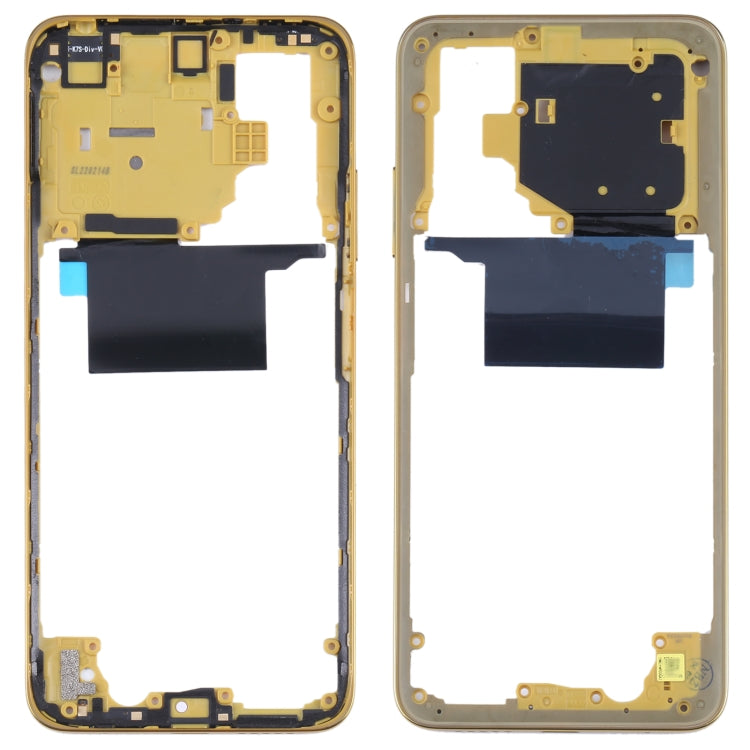 Plaque de lunette de cadre moyen d'origine pour Xiaomi Poco M4 Pro 4G MZB0B5Vin (jaune)