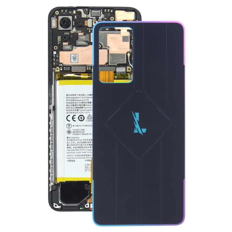 Glass Battery Back Cover for Oppo Reno 7 Pro 5G (Colorful Black)