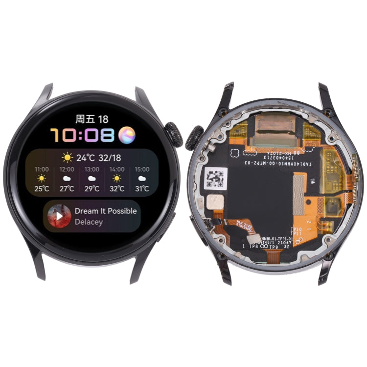 Original LCD Screen and Full Assembly with Frame for Huawei Watch 3 (Black)
