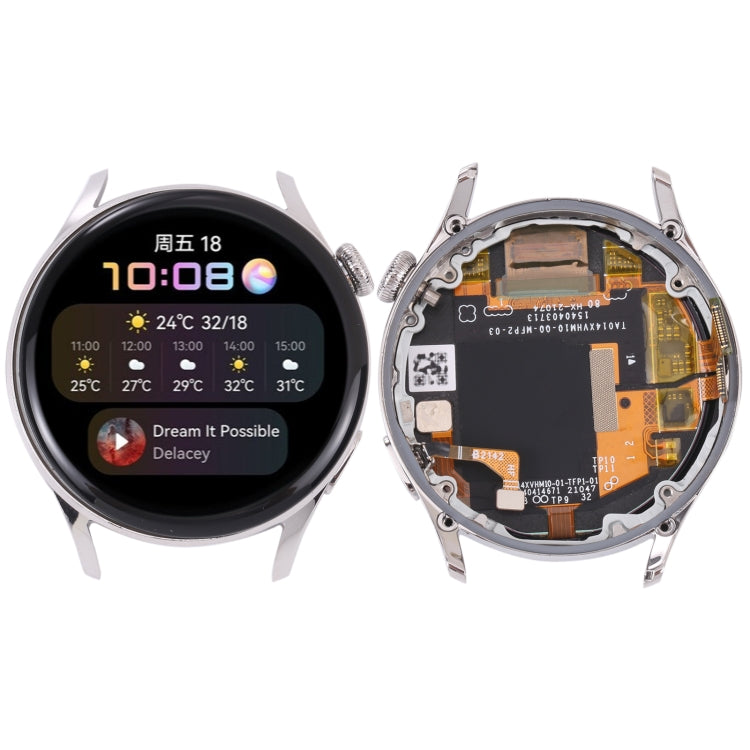 Original LCD Screen and Full Assembly with Frame for Huawei Watch 3 (Silver)