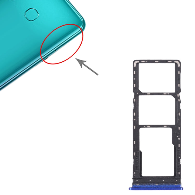 SIM Card Tray + SIM Card Tray + Micro SD Card Tray For Infinix S4 X626 (Blue)