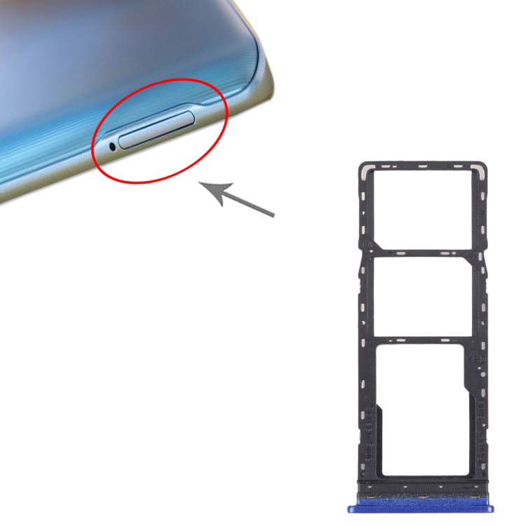 SIM Card Tray + SIM Card Tray + Micro SD Card Tray for Infinix Note 6 x610 (Blue)