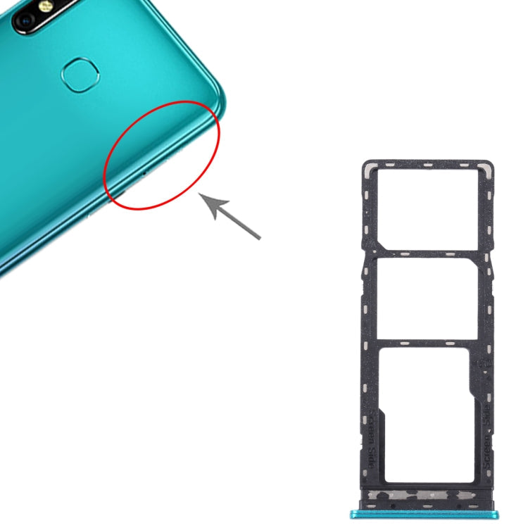 SIM Card Tray + SIM Tard Bandeil + Micro SD Card Tray For Infinix Smart 4C / Smart 4 (Green)