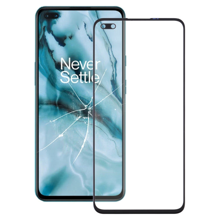 Lentille en verre extérieure de l'écran avant pour OnePlus Nord (noir)