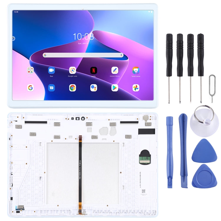 Complete LCD Screen and Digitizer Assembly with Frame for Lenovo Tab 5 Plus / M10 TB-X605L TB-X605F TB-X605M TB-X605 (White)