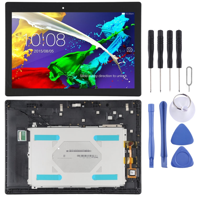 LCD Screen and Digitizer Full Assembly with Frame for Lenovo Tab 2 A10-70 A10-70F A10-70L (Black)