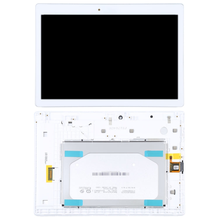 LCD Screen and Digitizer Full Assembly with Frame for Lenovo Tab 2 A10-30 YT3-X30 (White)