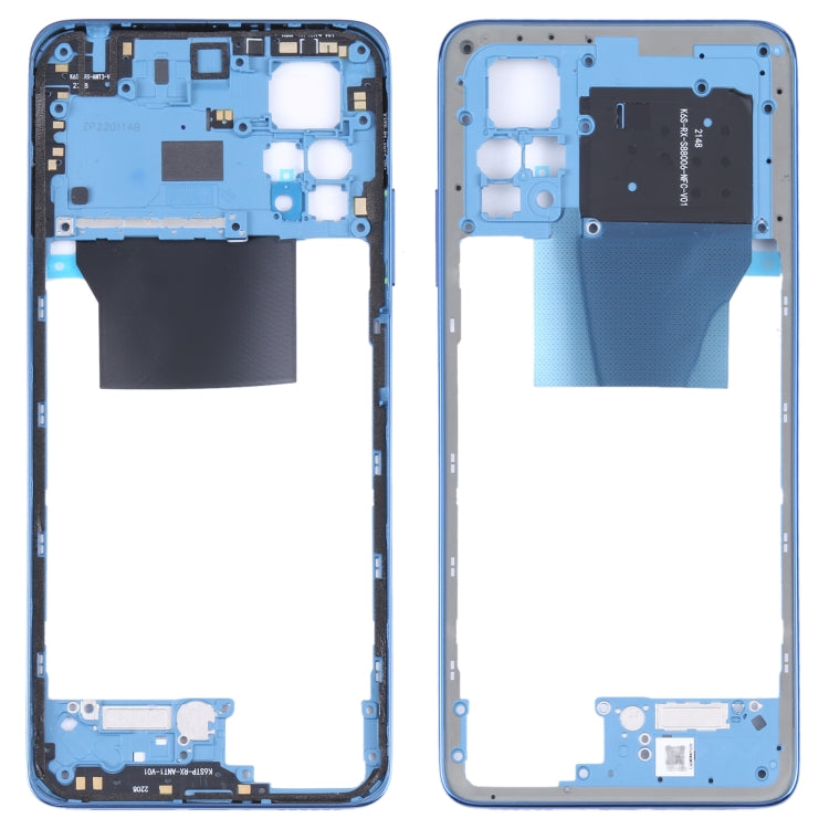 Plaque de lunette de cadre moyen d'origine pour Xiaomi Redmi Note 11 Pro 4G 2201116TG 2201116TI (bleu foncé)