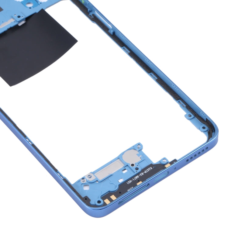 Plaque de lunette de cadre moyen d'origine pour Xiaomi Redmi Note 11 Pro 4G 2201116TG 2201116TI (bleu foncé)