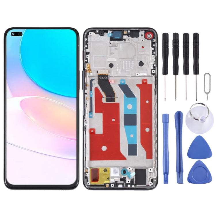 Original LCD Screen and Digitizer Full Assembly with Frame for Huawei Nova 8i (Black)
