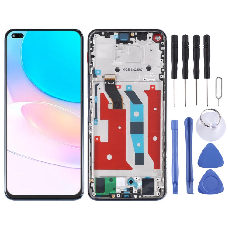 Original LCD Screen and Digitizer Full Assembly with Frame for Huawei Nova 8i (Blue)