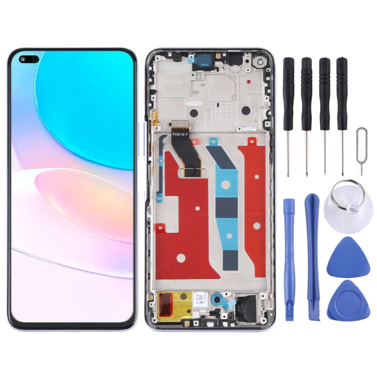 Original LCD Screen and Digitizer Full Assembly with Frame for Huawei Nova 8i (Purple)