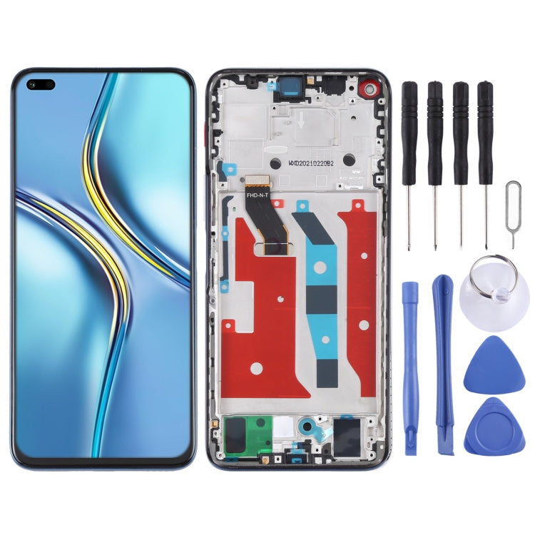 Original LCD Screen and Digitalizador Full Assembly with Frame for Honor X20 (Azul)