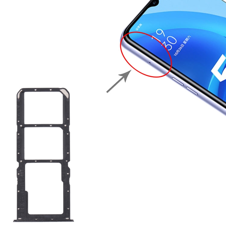 SIM Card Tray + SIM Card Tray + Micro SD Card Tray for Oppo A56 5G (Black)