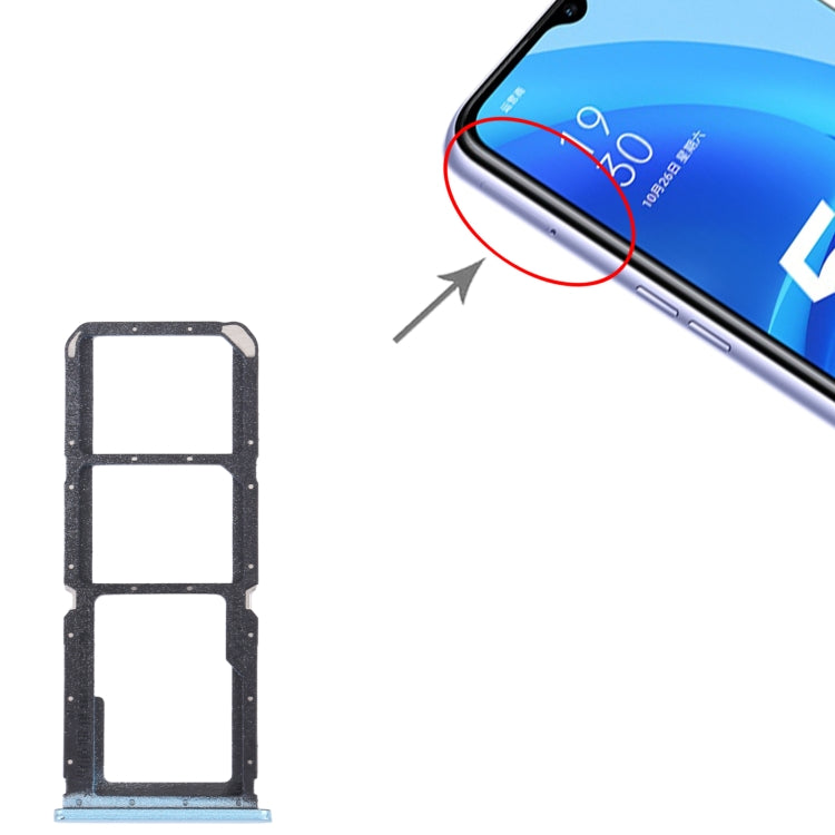 SIM Card Tray + SIM Card Tray + Micro SD Card Tray for Oppo A56 5G (Blue)