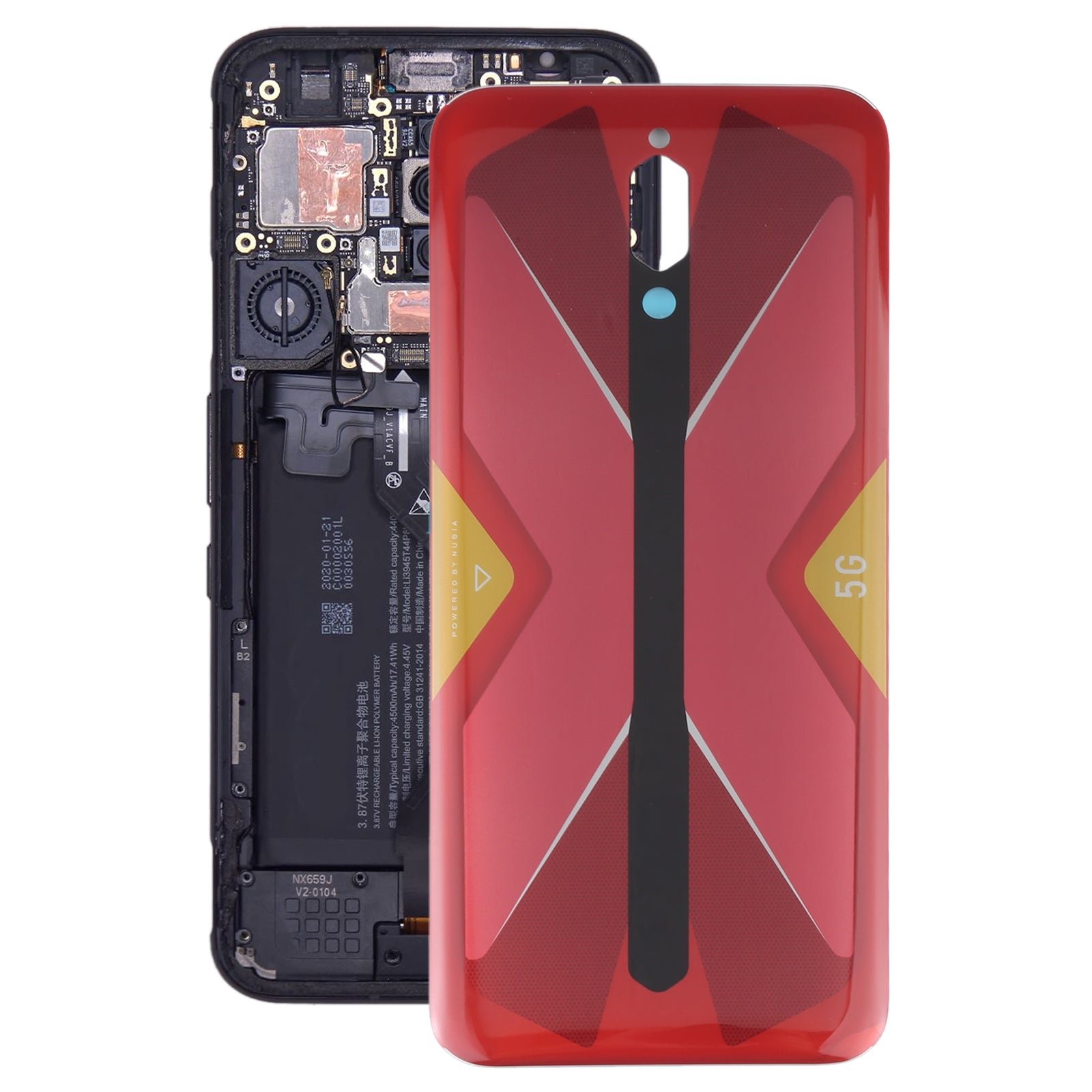Tapa Bateria Back Cover ZTE Nubia Red Magic 5G NX659J Rojo