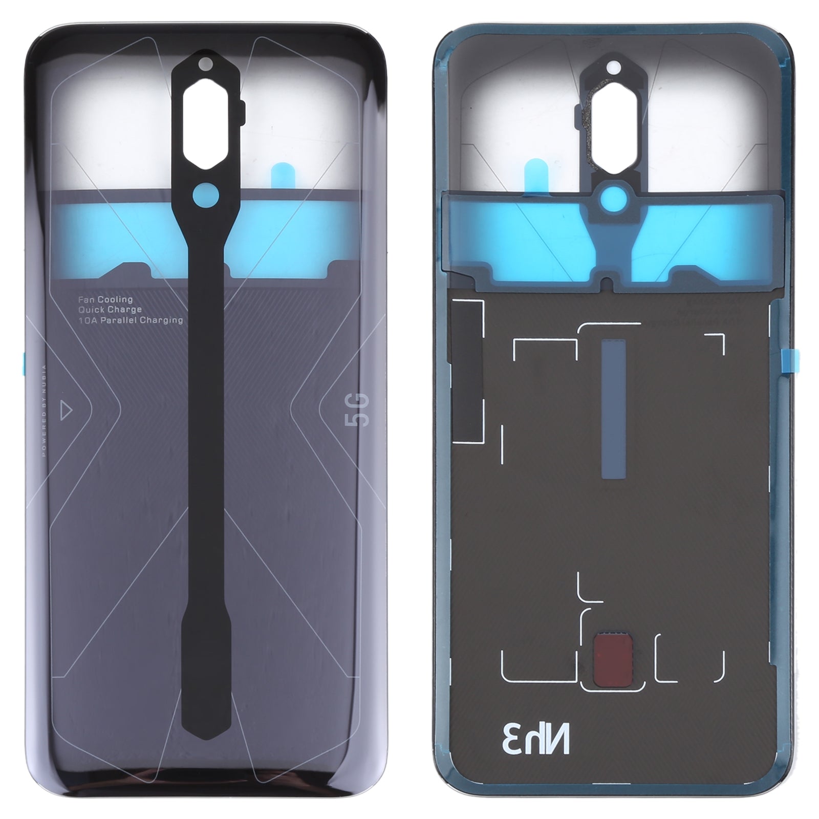 Battery Cover Back Cover ZTE Nubia Red Magic 5G NX659J Transparent Black