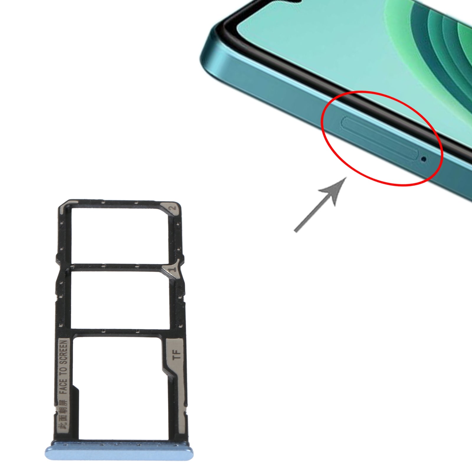 Bandeja Porta SIM Micro SIM / Micro SD Xiaomi Redmi Note 11E Azul